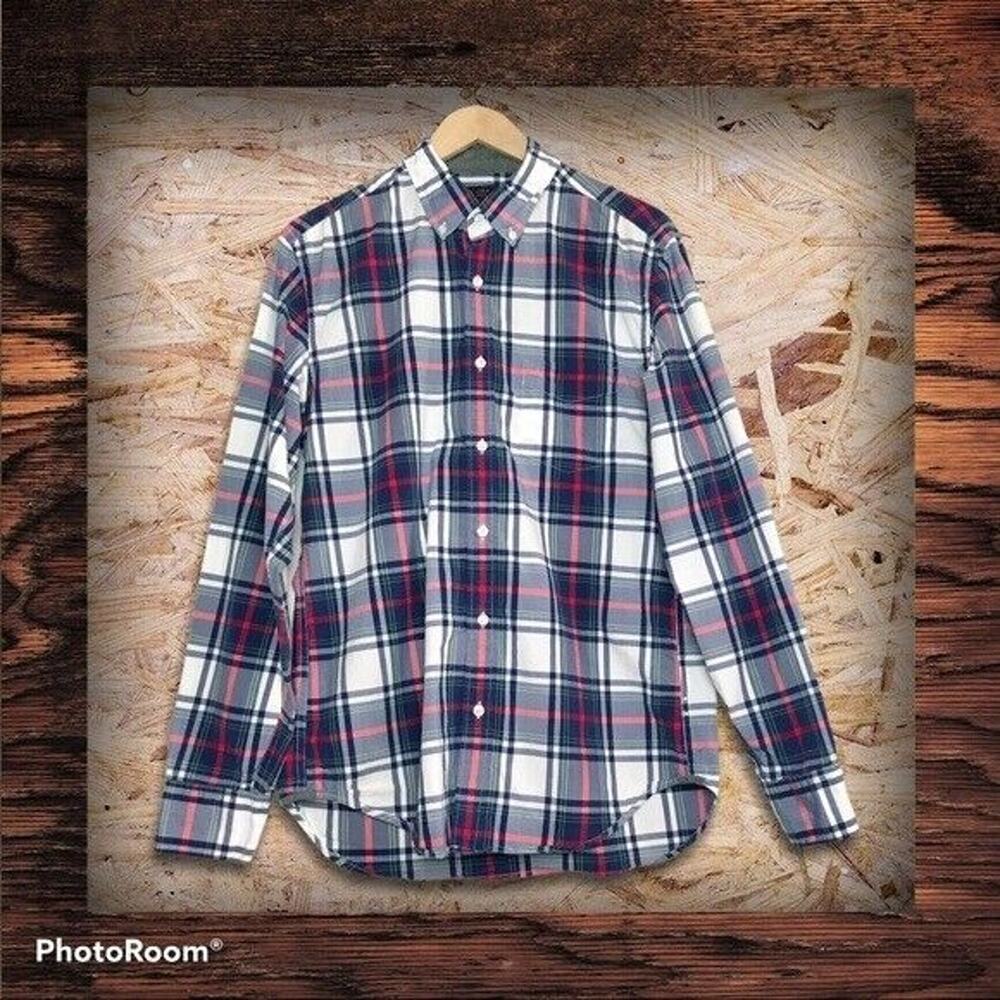 CLEARANCE J. Crew Men's Medium Plaid Button-Down Shirt Long Sleeved 100% Cotton